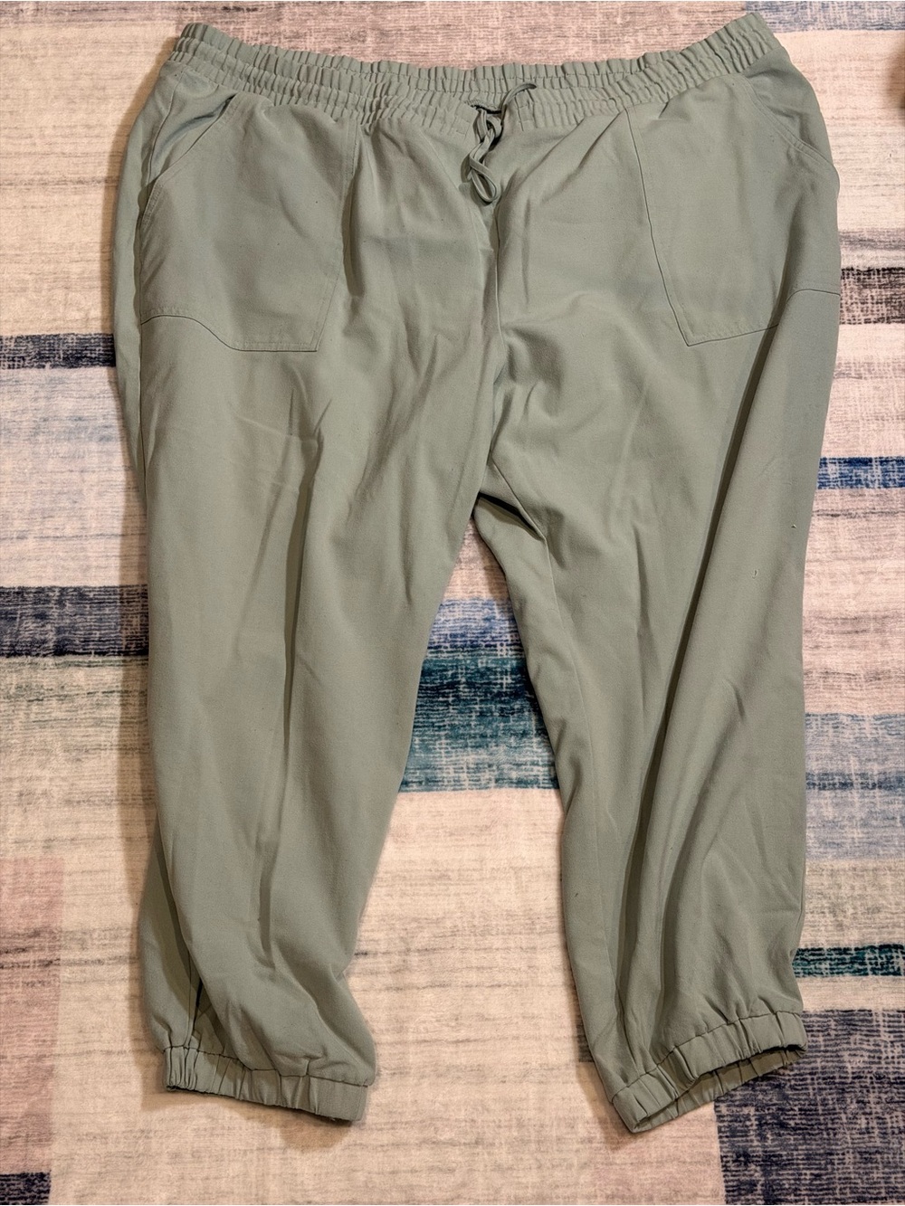 Nine West Sage Green Drawstring Jogger Pants